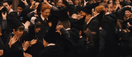 Scene in 'Harry Potter and the Sorcerer's Stone' where Griffindor wins the house cup.